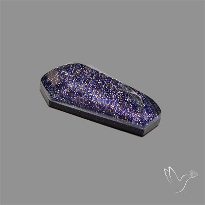 Rose Cut Quartz With Blue Goldstone Doublet