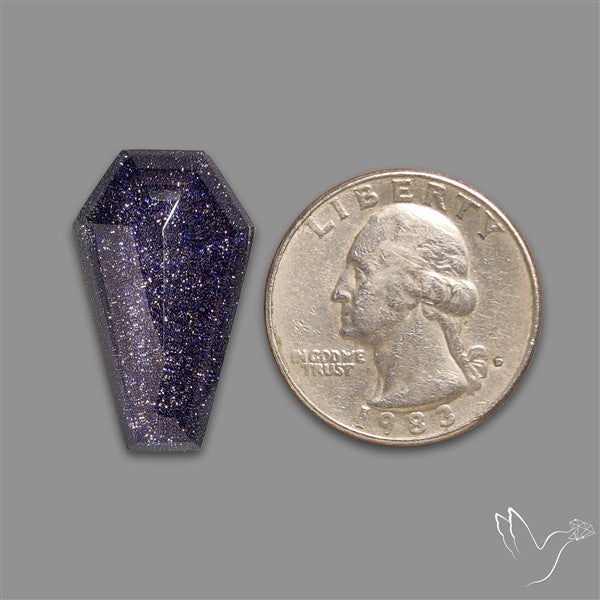Rose Cut Quartz With Blue Goldstone Doublet