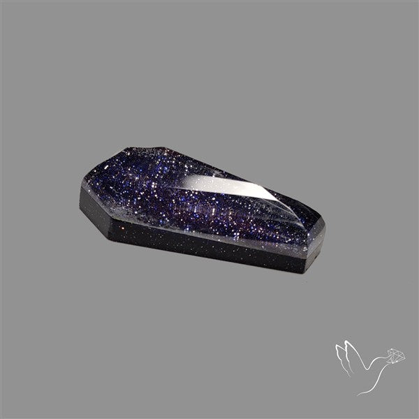 Rose Cut Quartz With Blue Goldstone Doublet