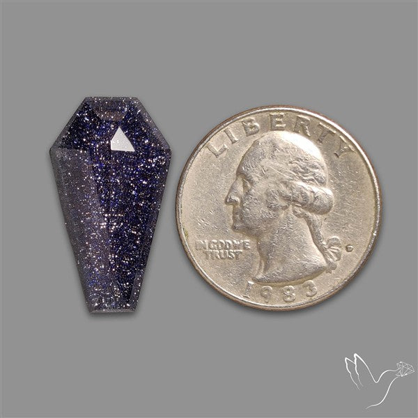 Rose Cut Quartz With Blue Goldstone Doublet