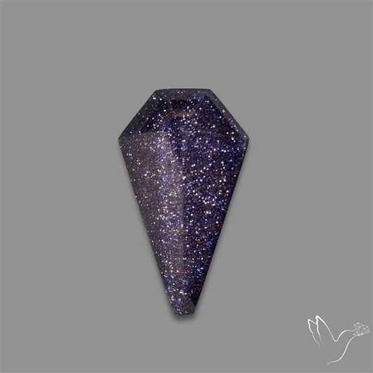 Rose Cut Quartz With Blue Goldstone Doublet