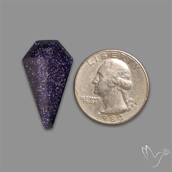 Rose Cut Quartz With Blue Goldstone Doublet