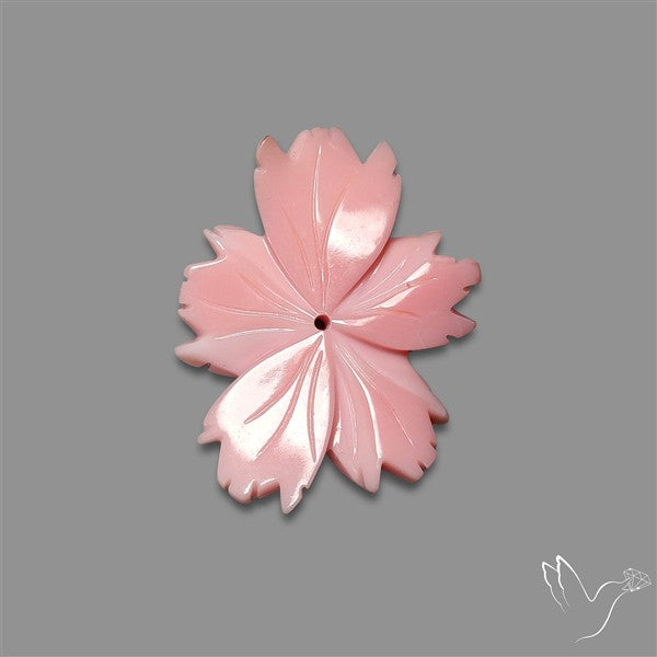 Pink Conch Shell Floral Carving Top Grade Deep Pink