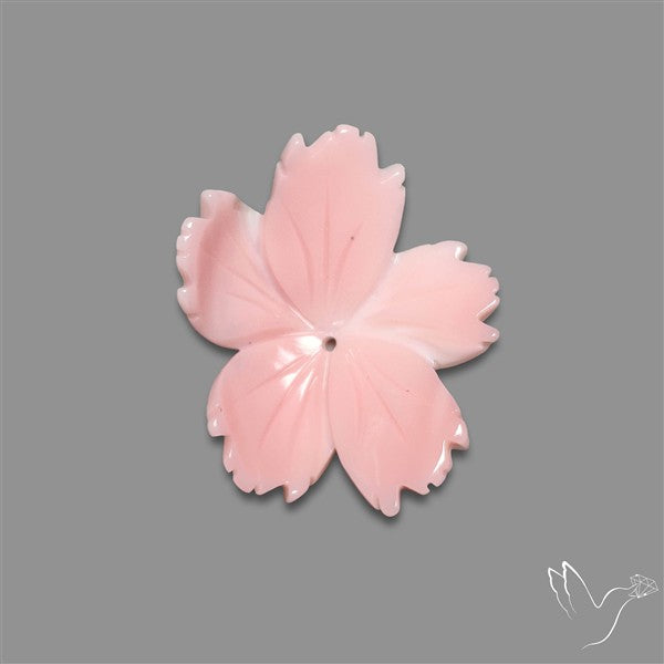 Pink Conch Shell Floral Carving Top Grade Deep Pink