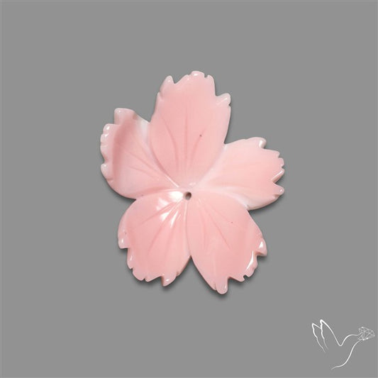 Pink Conch Shell Floral Carving Top Grade Deep Pink