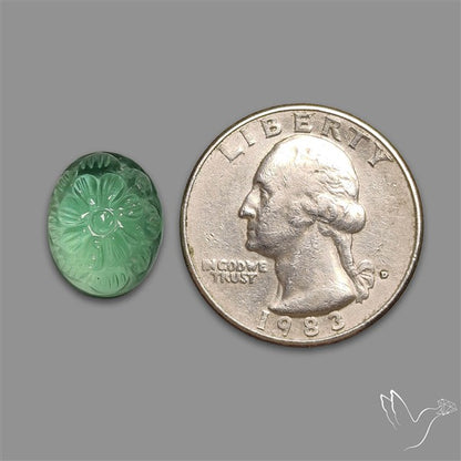 Green Fluorite Mughal Carving