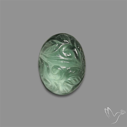 Green Fluorite Mughal Carving