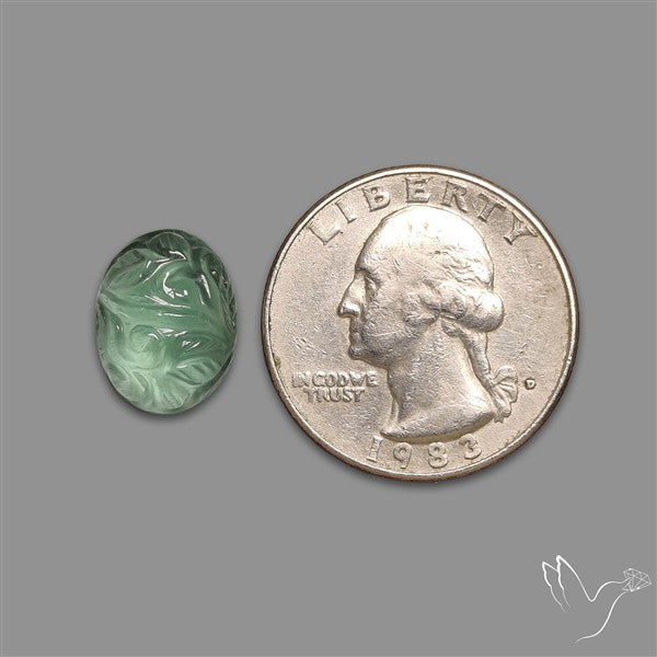 Green Fluorite Mughal Carving