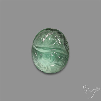 Green Fluorite Mughal Carving