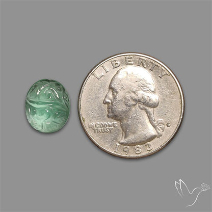 Green Fluorite Mughal Carving