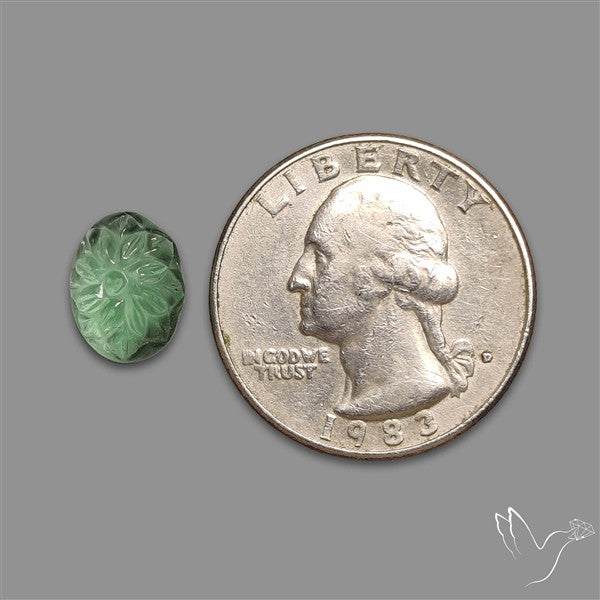 Green Fluorite Mughal Carving