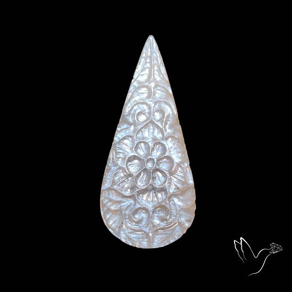 Belomorite Moonstone Mughal Carving
