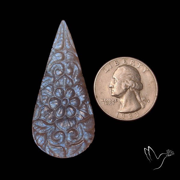 Belomorite Moonstone Mughal Carving