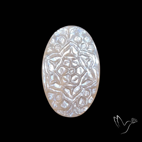 Belomorite Moonstone Mughal Carving