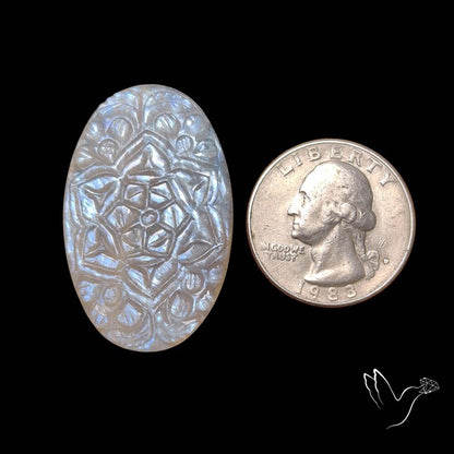 Belomorite Moonstone Mughal Carving