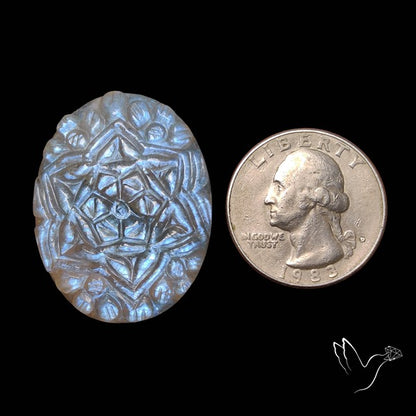 Belomorite Moonstone Mughal Carving