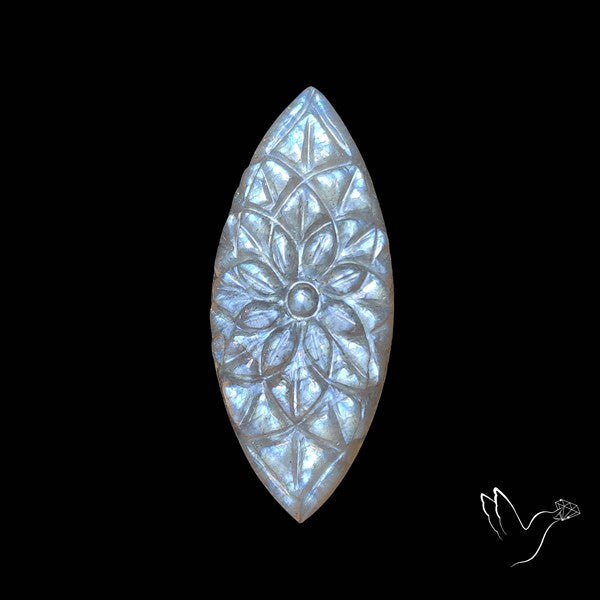 Belomorite Moonstone Mughal Carving