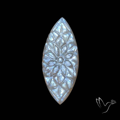 Belomorite Moonstone Mughal Carving