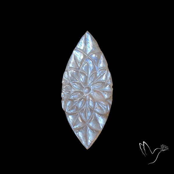 Belomorite Moonstone Mughal Carving