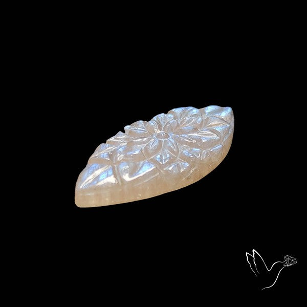 Belomorite Moonstone Mughal Carving