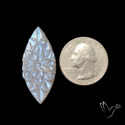 Belomorite Moonstone Mughal Carving