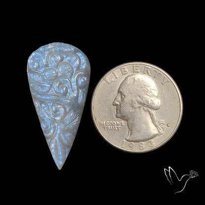 Belomorite Moonstone Mughal Carving