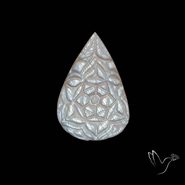 Belomorite Moonstone Mughal Carving