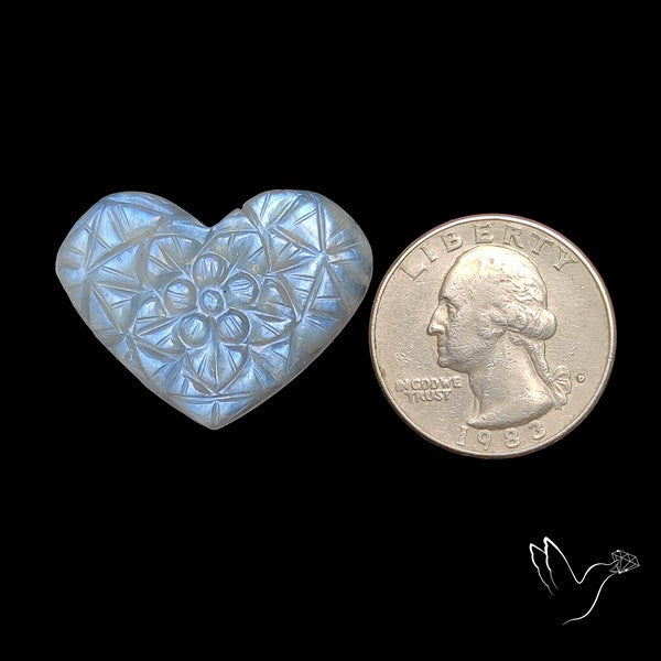 Belomorite Moonstone Mughal Carving