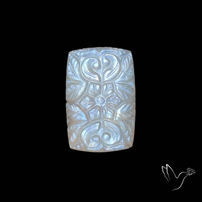Belomorite Moonstone Mughal Carving