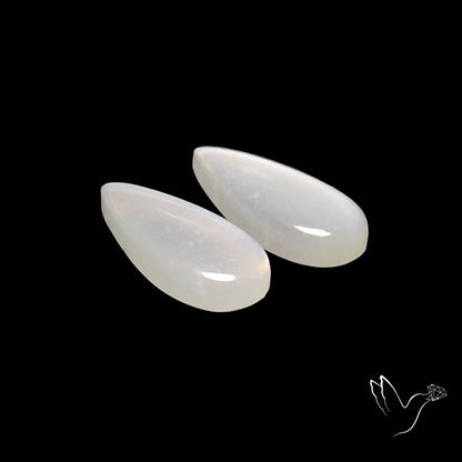 White Moonstone Pair
