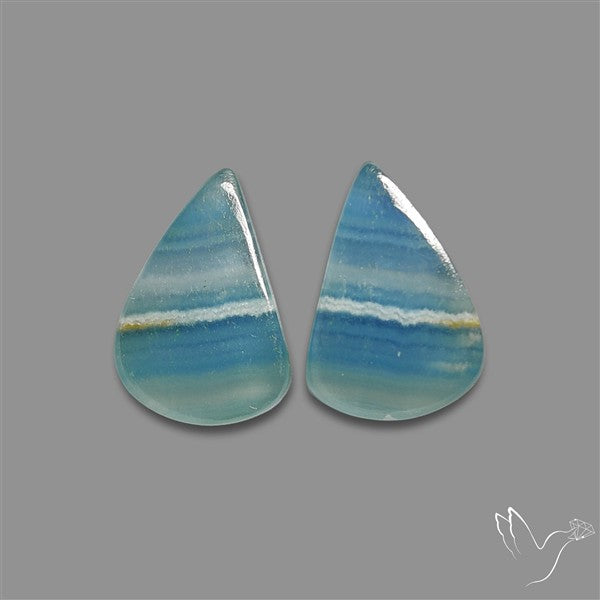 Aquatine Lemurian Calcite Pair