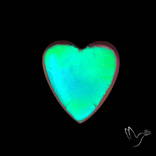 Dichroic Glass Doublet Heart