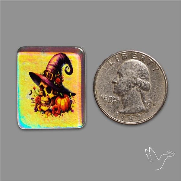 Halloween Picture Inlay Doublet Cab