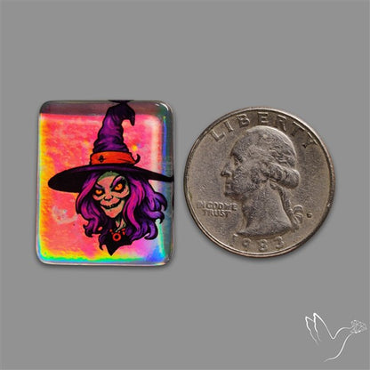 Halloween Picture Inlay Doublet Cab