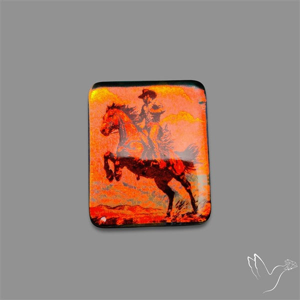 Halloween Picture Inlay Doublet Cab