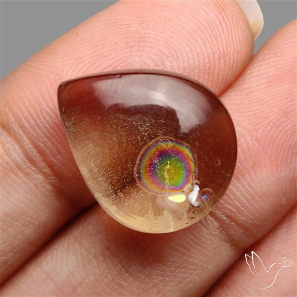 Rare Himalayan Quartz With Rainbow Cabochon