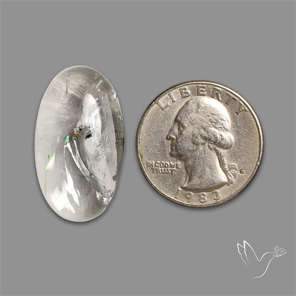 Rare Himalayan Quartz With Rainbow Cabochon