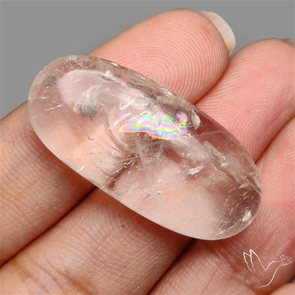 Rare Himalayan Quartz With Rainbow Cabochon