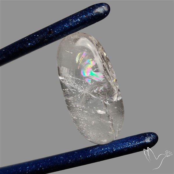 Rare Himalayan Quartz With Rainbow Cabochon