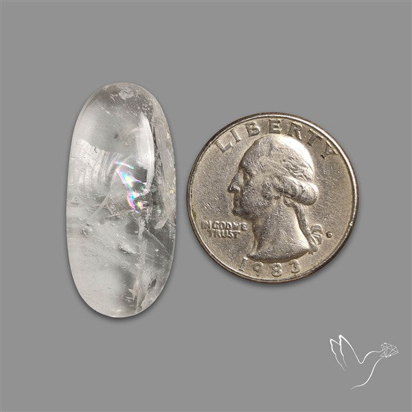 Rare Himalayan Quartz With Rainbow Cabochon