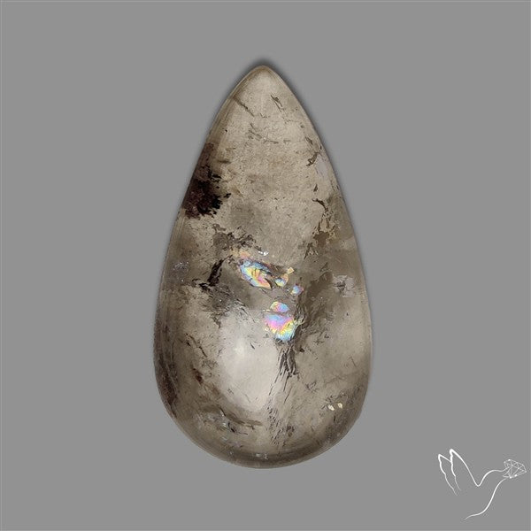 Rare Himalayan Quartz With Rainbow Cabochon