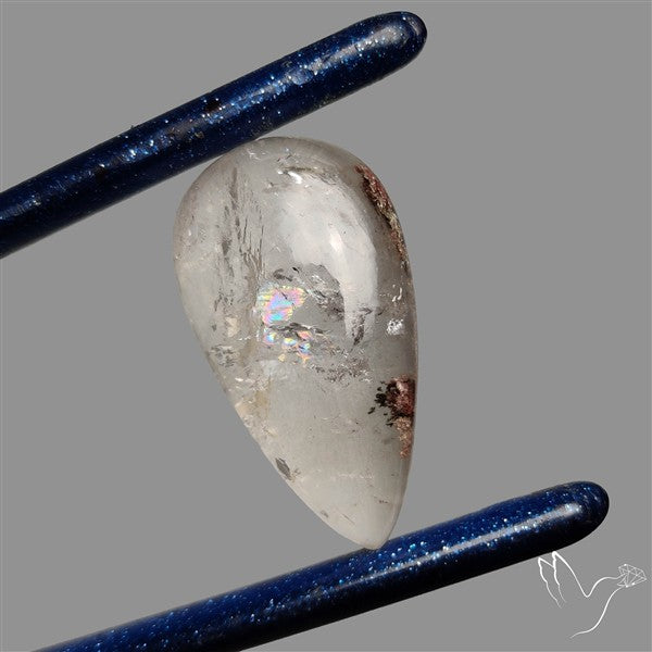 Rare Himalayan Quartz With Rainbow Cabochon