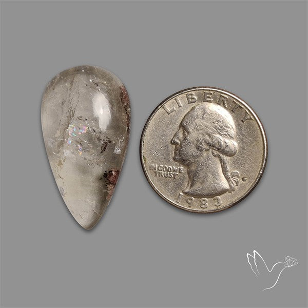 Rare Himalayan Quartz With Rainbow Cabochon