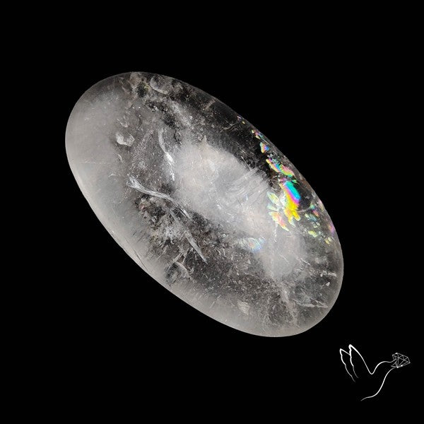 Rare Himalayan Quartz With Rainbow Cabochon