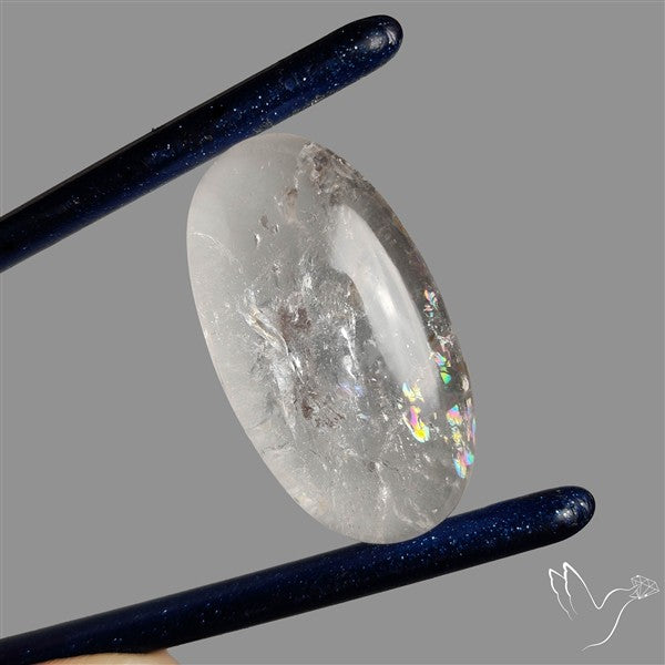 Rare Himalayan Quartz With Rainbow Cabochon