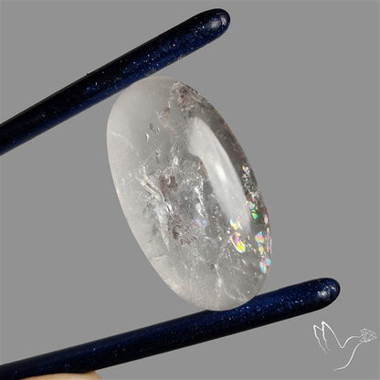 Rare Himalayan Quartz With Rainbow Cabochon