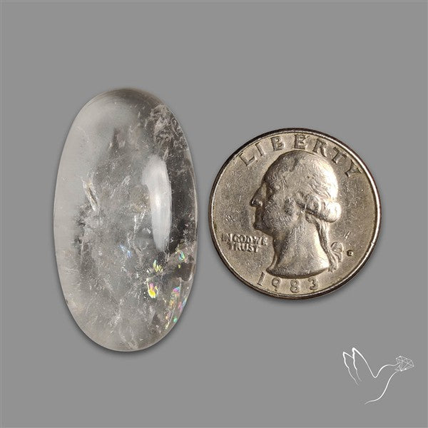 Rare Himalayan Quartz With Rainbow Cabochon