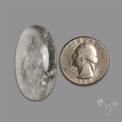 Rare Himalayan Quartz With Rainbow Cabochon