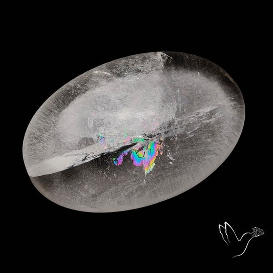 Rare Himalayan Quartz With Rainbow Cabochon