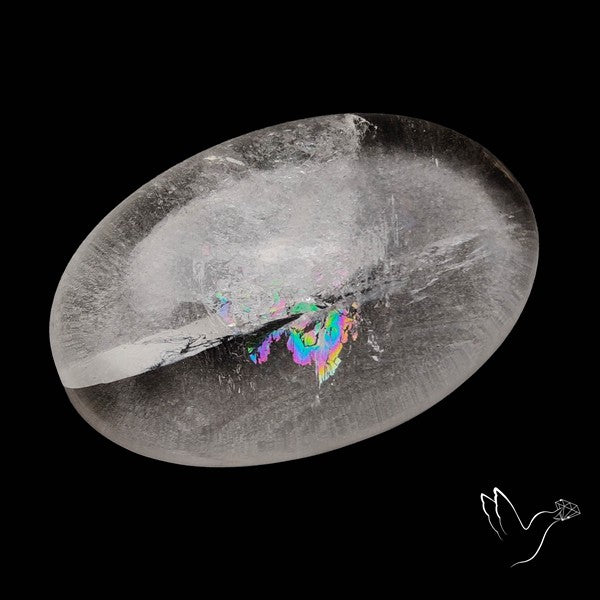 Rare Himalayan Quartz With Rainbow Cabochon